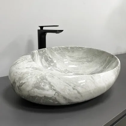 Умивальник (раковина) VBI RICCIA LIGHT STONE GLOSSY накладний — Photo 4