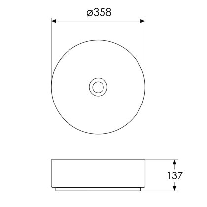 Умивальник накладний 35,8*35,8*13,7см круглий, matt red — Photo 1