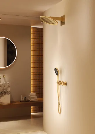 IMEX BOLONIA BRUSHED GOLD Набір для душу термостатичний, PVD матове золото — Photo 3