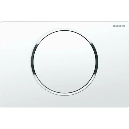115.758.KJ.5 Geberit Sigma10 клавіша з системою змив/стоп,пластик, біла/хром/біла