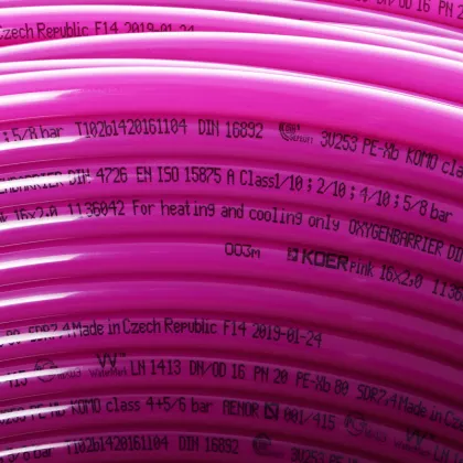 Труба для теплої підлоги з кисневим бар'єром Koer PEX-B EVOH 16 * 2,0 (pink) (600 м) (KR2853) — Photo 2