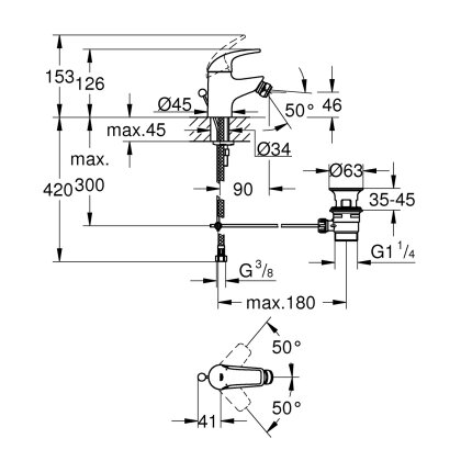 Змішувач для біде GROHE START 23766000 — Photo 1