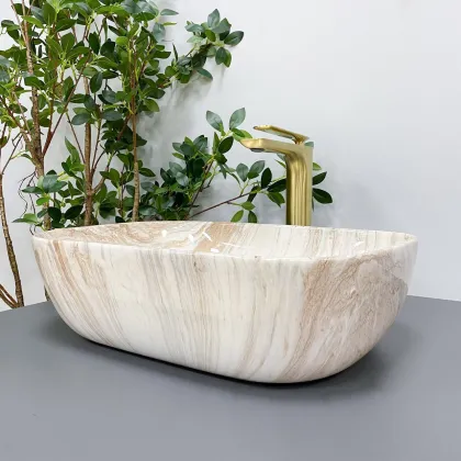 Умивальник (раковина) VBI RAVENNA TRAVERTINE GLOSSY накладний — Photo 4