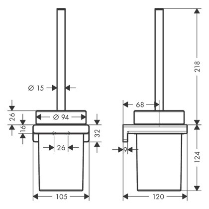 Щітка для унітазу HANSGROHE ADDSTORIS 41752670, чорний — Photo 1