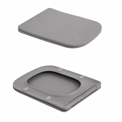Унітаз підвісний Tern Ultra Quiet 490×365×325 мм, Stone Grey, з сидінням Slim Duroplast / Soft-close / Quick Release QT17332303ASSG Qtap — Photo 7