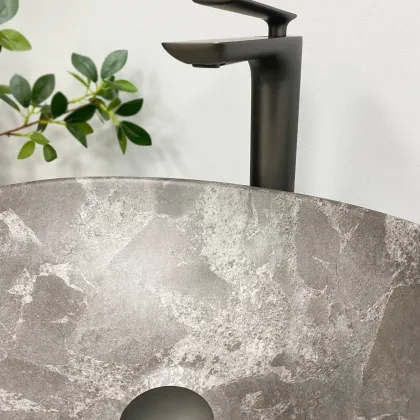 Умивальник (раковина) VBI PARMA DARK GREY STONE MATT накладний — Photo 3