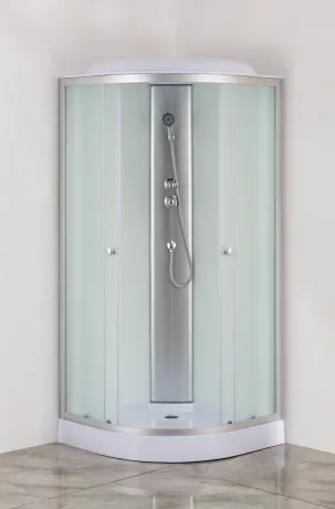 Бокс душовий без гідромасажу Mixxus STRONG SB02-90x90x215-FB SATIN з низьким піддоном (MI6886) — Photo 6