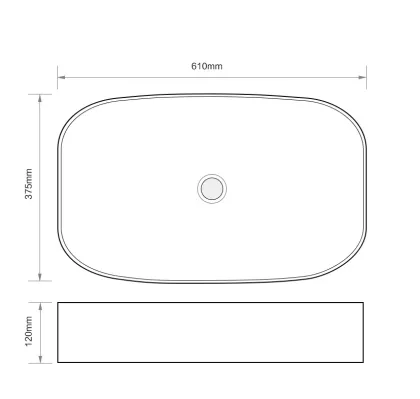 Раковина накладна Mixxus Premium BEVEL-0105 610х375х120mm (MP6524) — Photo 3