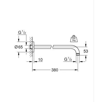 Душовий кронштейн Grohe RSH 380 мм (28361000) — Photo 1