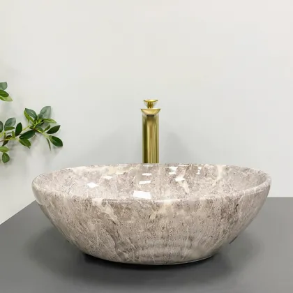 Умивальник (раковина) VBI PARMA GREY STONE GLOSSY накладний — Photo 2