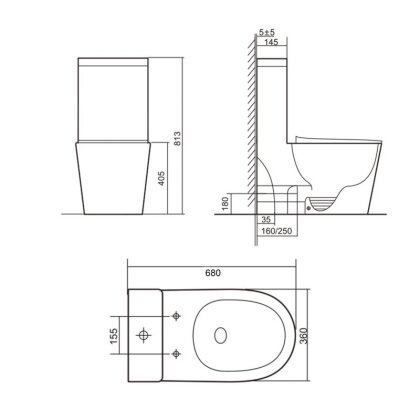 Унітаз-моноблок підлоговий Qtap Swan Ultra Quiet безобідковий з сидінням Soft-close WHITE QT16226080AW — Photo 1