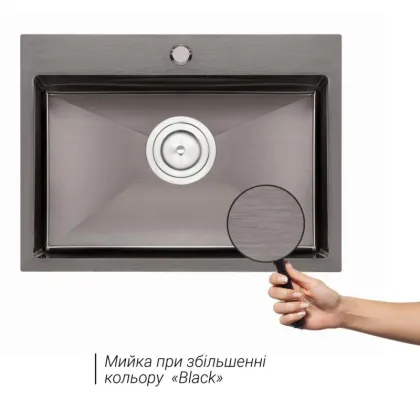 Кухонне миття Qtap D5843BL 2.7/1.0 мм Black (QTD5843BLPVD10) — Photo 2