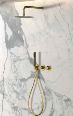 IMEX ASSEN BRUSHED GOLD Набір для душу термостатичний, PVD матове золото