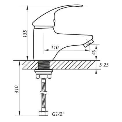 Змішувач для умивальника Zerix BIT-A 135 (ZX0002) — Photo 1