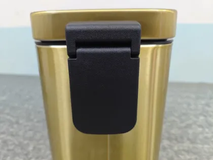 Відро для сміття з плавним закриттям прямокутне Mixxus Premium Quadro-TC0105 Brushed Gold 5 л (колір матове золото) (MI8394) — Photo 8