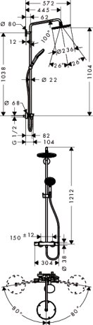 Raindance Select S 240 Showerpipe Душова система з Термостатом — Photo 1