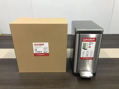Відро для сміття з плавним закриттям прямокутне Koer TC-010210-02 10 л колір нержавійка (KR5597) — Photo 10