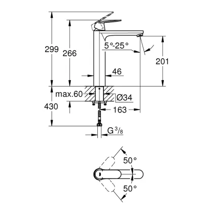 Змішувач для умивальника GROHE EUROSMART COSMOPOLITAN 23921000 — Photo 1