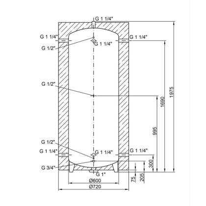 Теплоакумулятор Thermo Alliance TA-ТАМ-00 500 із ізоляцією 60 мм — Photo 1