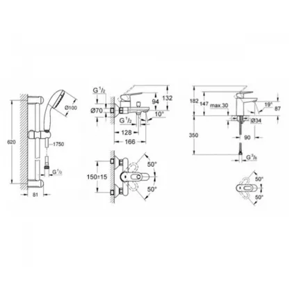 Набір змішувачів для ванни S-Size Grohe BauLoop (UA123214S1) — Photo 1