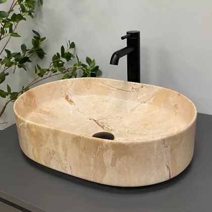 Умивальник (раковина) VBI VERONA 50 TRAVERTINE GLOSSY накладний — Photo 3
