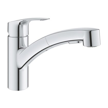 Змішувач для кухні з висувним виливом GROHE EUROSMART 30305001, хром