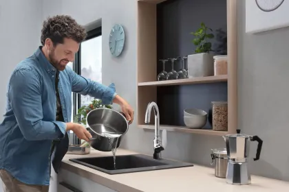 Мийка для кухні S510-F450 вбудована 54×49 см, колір сірий камінь — Photo 1