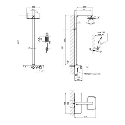 Душова система Qtap Sloup 57T106VKNW — Photo 1