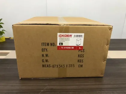 Відро для сміття з плавним закриттям прямокутне Koer TC-010206-08 6 л колір білий (KR5595) — Photo 5