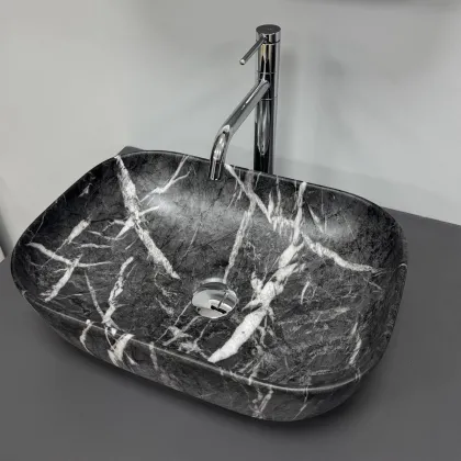 Умивальник (раковина) VBI RAVENNA BLACK OPAL MATT накладний — Photo 1
