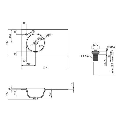 Раковина Qtap Virgo 800х460х300 White з донним клапаном QT1811FL8130ALLW — Photo 1