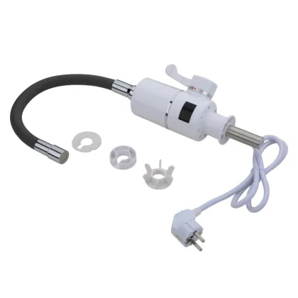 Проточний кран-водонагрівач з гнучким виливом для кухні Lidz Warm 065 LDWAR065BLA49095 White/Black — Photo 6
