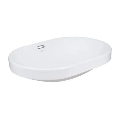 Комплект Qtap Leo: Раковина врізна овальна 590x400x170 мм White + Донний клапан PU02O — Photo 3