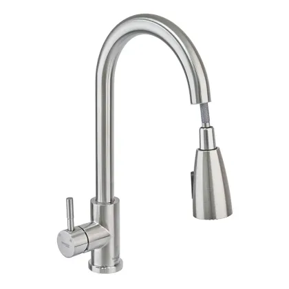 Кухонний змішувач з висувною лійкою Mixxus SUS 014-B (SS0023)