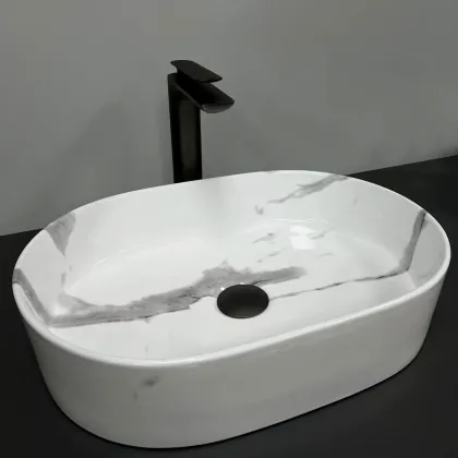 Умивальник (раковина) VBI VERONA 50 MARBLE NATURE GLOSSY накладний — Photo 2