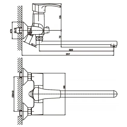Змішувач для ванни Haiba Focus 006 матовий (HB0119) — Photo 1