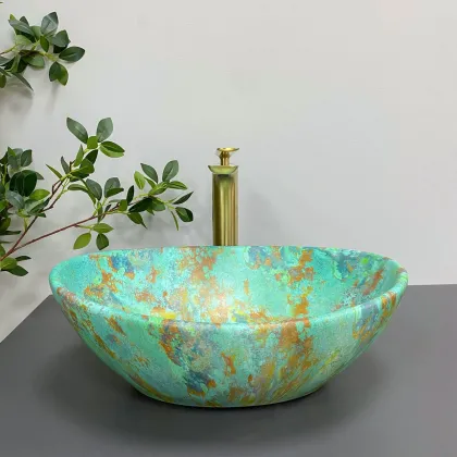 Умивальник (раковина) VBI PARMA MARBLE GREEN MATT накладний — Photo 2