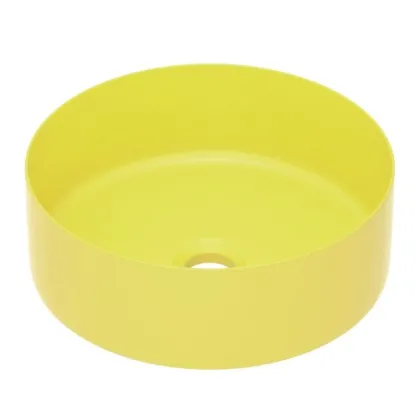 Умивальник накладний 35,8*35,8*13,7см круглий, matt yellow