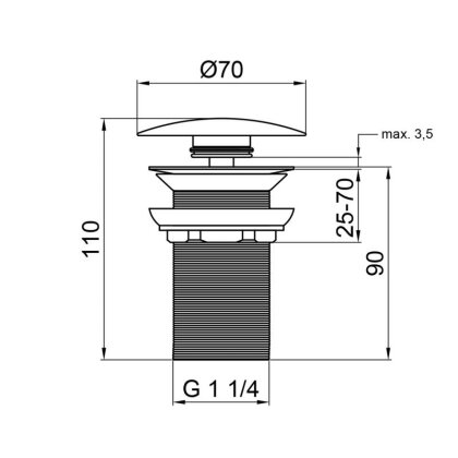 Донний клапан для раковини Qtap F008 70х70х120 White — Photo 1