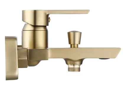 Змішувач для ванни та душу REA ARGUS BRUSHED GOLD настінний з виливом — Photo 3