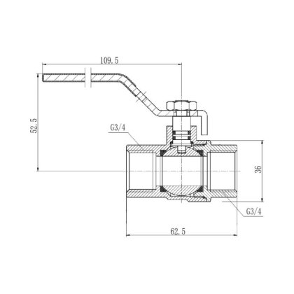 Кран кульовий SD Forte 3/4&quot; ВР для газу (ручка) SF600G20 — Photo 1