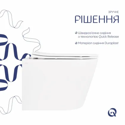 Унітаз підвісний Qtap Scorpio безободковий Ultra Quiet з сидінням Soft-close QT14332380ASW — Photo 3