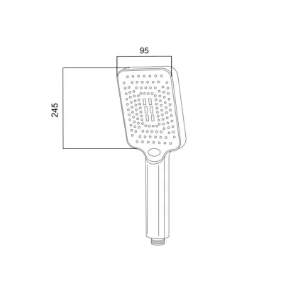 Лійка для ручного душу Qtap Rucni 245x95 мм прямокутна QTRUC125BLM45780 Black Matt — Photo 1