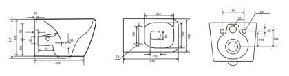 Унітаз-біде підвісний Mixxus Premium QUADRO-1301-R 510x350x345mm система змиву RIMLESS (MP6658) — Photo 9