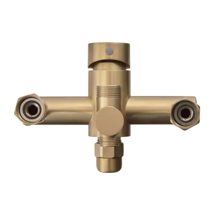 Душова колона зі змішувачем ZERIX REX-009-J BRUSHED GOLD з нерж. сталі (Колір матове золото) (ZX6125) — Photo 4