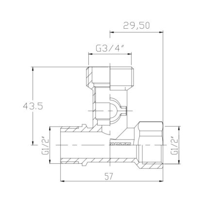 Кран приладовий кульовий SD Forte 1/2&quot;х3/4&quot;х1/2&quot; SF186W152015 — Photo 1