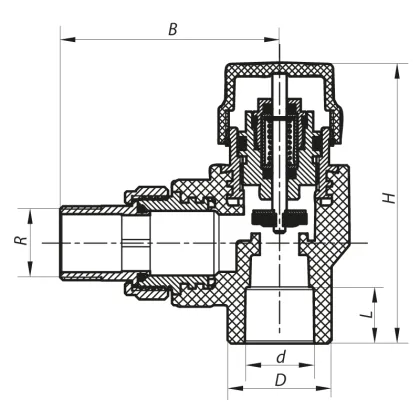 Кран термостатичний кутовий PPR 20x1/2 Koer K0149.PRO (KP0189) — Photo 2