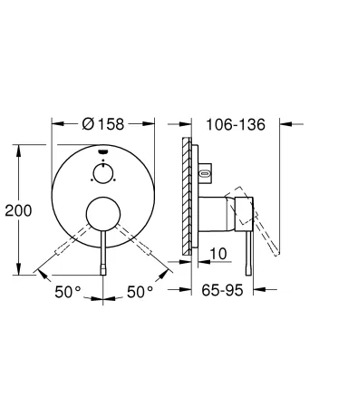 Змішувач прихованого монтажу на 3 споживача Grohe Essence New (24092001) — Photo 1