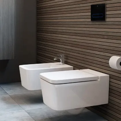 INSPIRA Square унiтаз 370*560*440мм, пiдвiсний, квадратний, Rimless, горизонтальний випуск — Photo 2