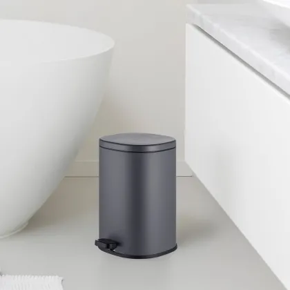 Відро для сміття з плавним закриттям овальне Mixxus Premium Olivary-TC0105 Graphite 5 л колір графіт (MI7063) — Photo 1